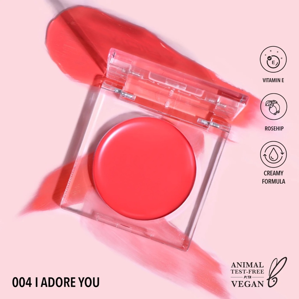 Moira Loveheat Flirty Cruelty Free Vitamin E Dewy Finish Buildable Cream Blush